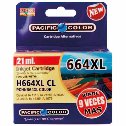 TINTA PACIFIC COLOR HP 664 XL COLOR | Libreria Ofisur