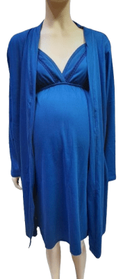 Bata M/L Lactancia Color Entero Azul