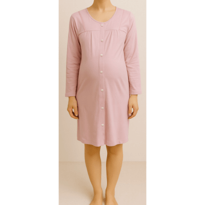 Bata M/L Materna con Botones Abierta Palo Rosa