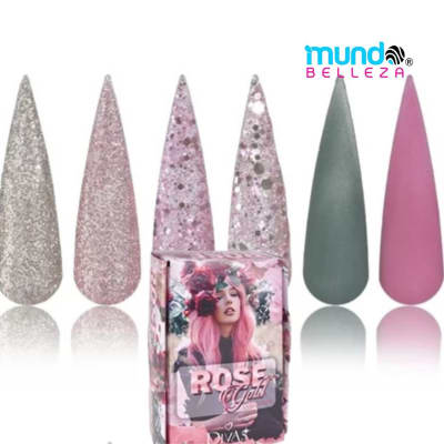 ACRILICOS COLECCION WAPIZIMA ROSE GOLD X6