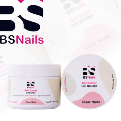 BS NAILS BS NAILS SOFT COVER GEL BUILDER CLEAR NUDE POTE BLANCO 30G