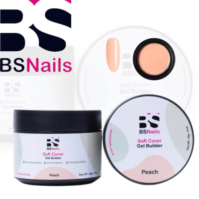 BS NAILS SOFT COVER GEL BUILDER PEACH POTE BLANCO 30G