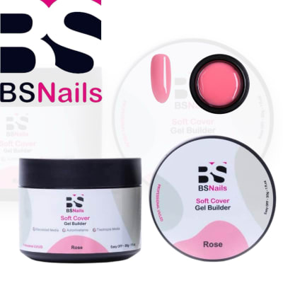 BS NAILS GEL BUILDER SOFT COVER ROSE POTE BLANCO 30G