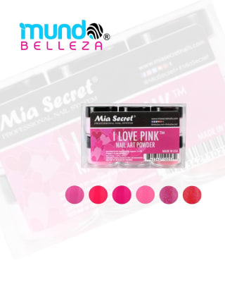 MIA SECRET I LOVE PINK COLECCIONES ACRILICO X 6