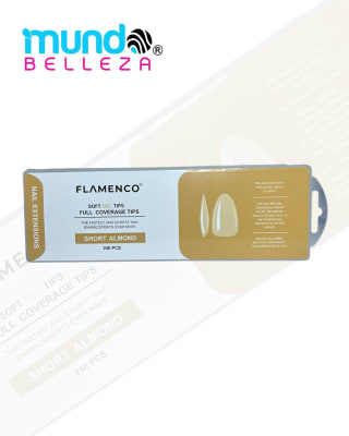 FLAMENCO TIPS SOFT GEL SHORT ALMOND 240 PCS MARRON