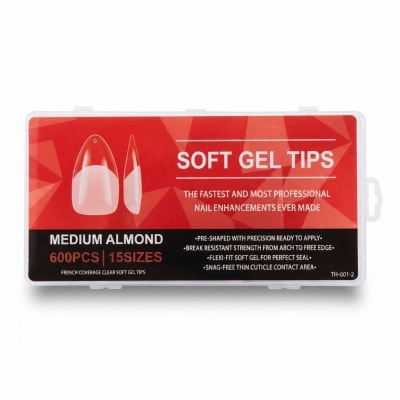 TIPS SOFT GEL MEDIUM ALMOND 600 PCS EMPAQUE NARANJA1