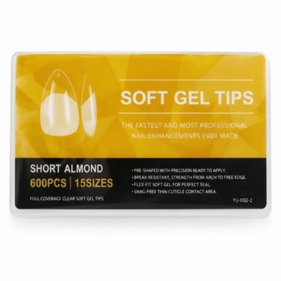 TIPS SOFT GEL SHORT ALMOND 600 PCS EMPAQUE AMARILLO1