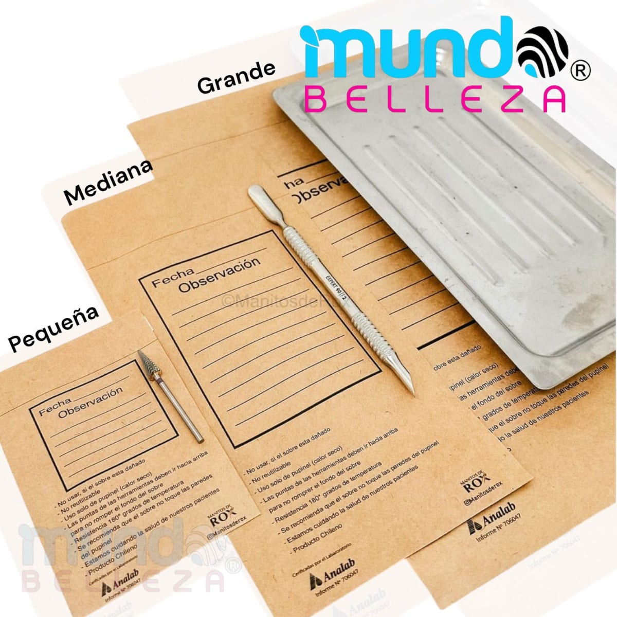 SOBRES PARA ESTERILIZAR MEDIANA  X50 UNID2