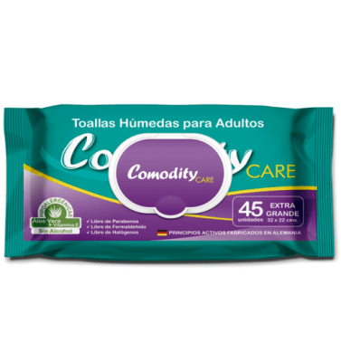 Toallas Húmedas para Adultos Comodity Care 45 Unidades T. Extra Grande