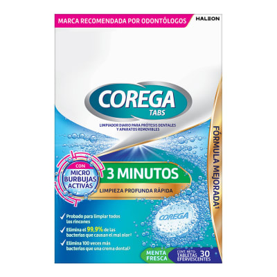 Corega Tabs 3 minutos 30 Tabletas1