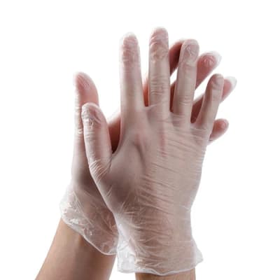 Guantes de Vinilo Blanco Talla L 100u x caja