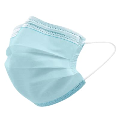 Mascarilla c/elast 3 pliegues caja de 50u celeste