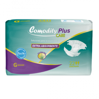 Pañal Comodity Plus Care Talla G 22 Unidades