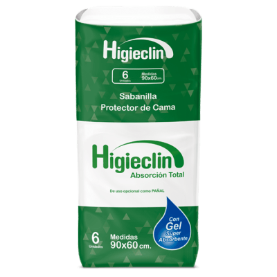 Sabanilla Higieclin Cobertor/Protector cama con Gel 6U. 90x60cm