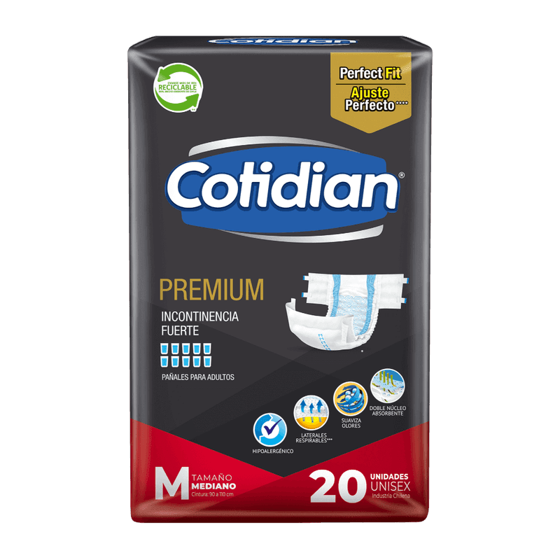 Pañal Cotidian Premium M 20u 0