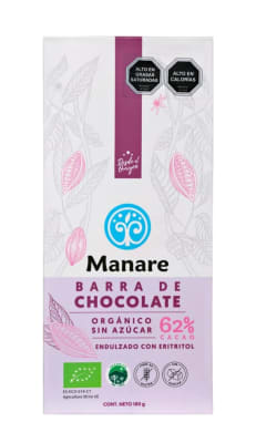 Chocolate Manare Organico 62% sin azúcar