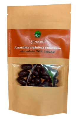 ALMENDRAS BAÑADAS EN CHOCOLATE 70% ORGÁNICO DINKENESH