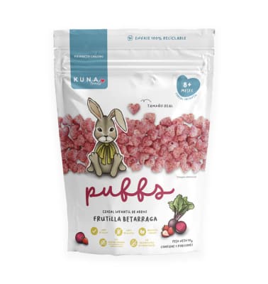 Cereal Infantil de Arroz Puffs KUNA FOODS Frutilla Betarraga 50gr