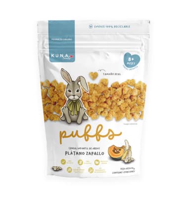 Cereal Infantil de Arroz Puffs KUNA FOODS Platano Zapallo 50gr