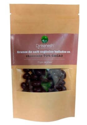 GRANOS DE CAFE BAÑADOS EN CHOCOLATE 70% DINKENESH