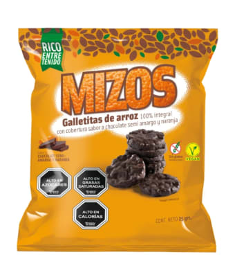 GALLETAS DE ARROZ CHOCOLATE NARANJA MIZOS