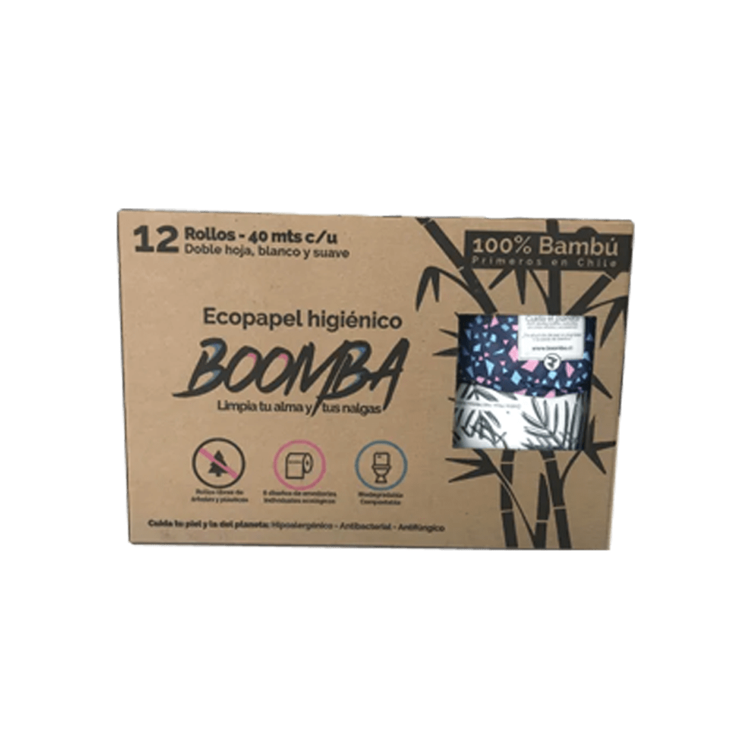 12 rollos de 40 mts doble hoja y como interior de bamboo, ecológicos proveedor Boomba1
