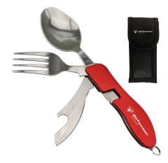 SET CUBIERTOS DE CAMPING ROJO