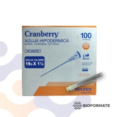 AGUJA HIPODERMICA 19GX1 1/2.  Unidad