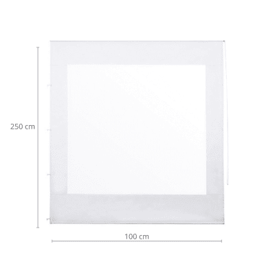 Cortina Roller Cierre De Terraza 100 x 250 Cm Blanca Vincenzi