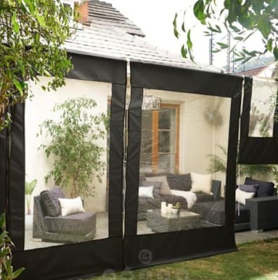 Cortina Roller Cierre De Terraza 100 x 250 Cm Negra Vincenzi