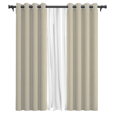 Pack Cortina de Tela Blackout + Velo Vincenzi 140x220 Beige