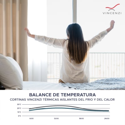 Pack Cortina de Tela Blackout + Velo Vincenzi 140x220 Beige