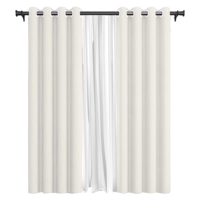 Cortina de Tela Blackout Blanca + Velo Vincenzi 140x220