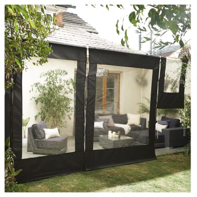 Cortina Roller Cierre de Terraza Negra 150x250cm