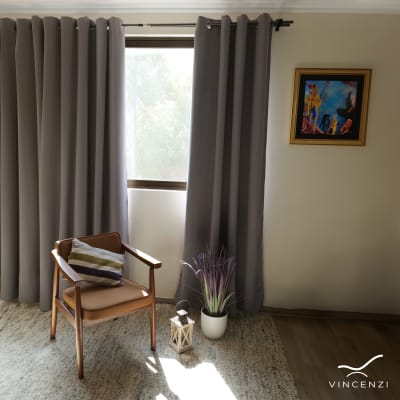 Pack Cortina de Tela Blackout Vincenzi 140x220 Gris