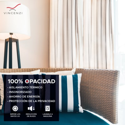 Pack Cortina de Tela Blackout Vincenzi 140x220 Blanca