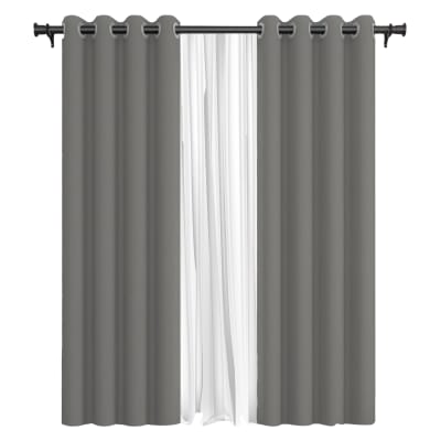 Pack Cortina de Tela Blackout + Velo Vincenzi 140x220 Gris