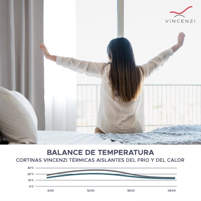 Pack Cortina de Tela Blackout + Velo Vincenzi 140x220 Blanca