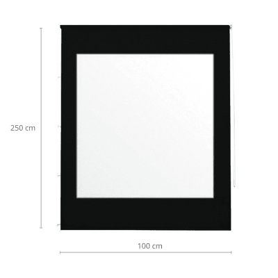 Cortina Roller Cierre De Terraza 100 x 250 Cm Negra Vincenzi