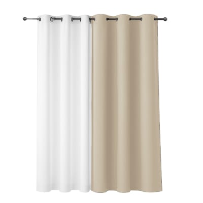 Cortina de Tela Blackout Beige + Velo Vincenzi 140x220 cm