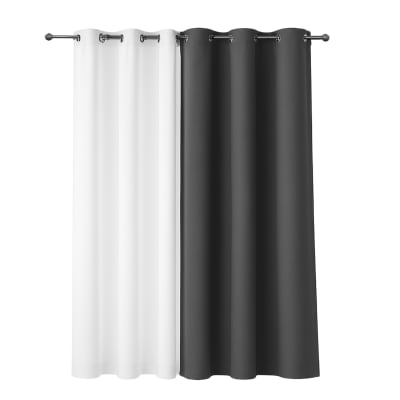 Cortina de Tela Blackout Gris Grafito + Velo  Vincenzi 140x220