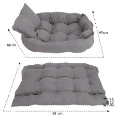 Cama para mascotas 68x50x40 Gris