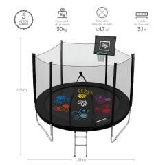 Cama elástica 6ft 183mt edición ltda con Juegos agua GlowUp