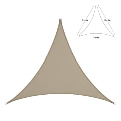 Toldo vela triangular caqui Miglu + kit de instalación