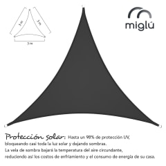 Toldo vela triangular marengo Miglu + kit de instalación