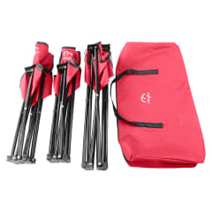 Juego de mesa con sillas plegables rojo