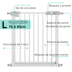Reja de seguridad escalera puerta bebés y mascotas blanco