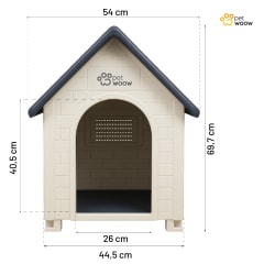 Casa Para Perros Mascota 40x44x69 cm Duke Gris Petwoow