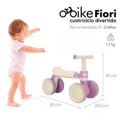 Triciclo Infantil de 4 Ruedas Fiori Rosado GlowUp