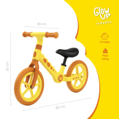 Bicicleta De Equilibrio Infantil Shgat Gira Amarillo Glowup